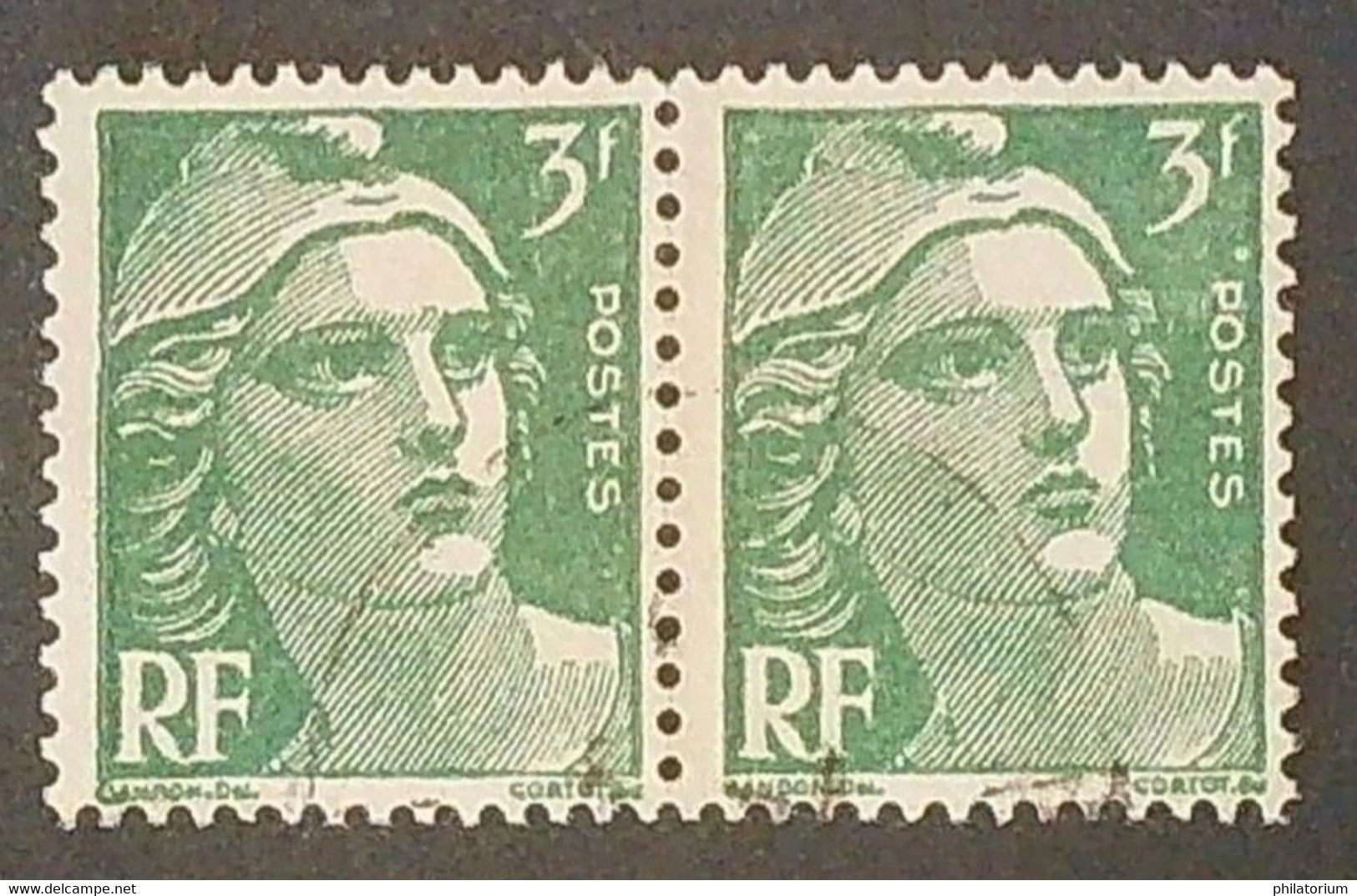 Gandon, Yv 716A, Point Blanc Près Du P De POSTE + RF Attachés ; Oblitérés - Used Stamps