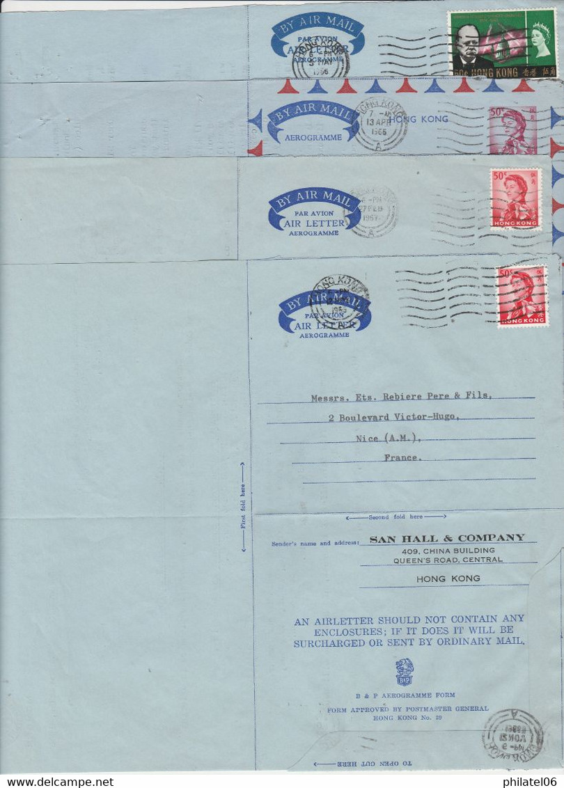 HONG KONG  5 LETTRES ET 2 ENTIERS POSTAUX COMPLETS AVEC CORRESPONDANCE - Storia Postale