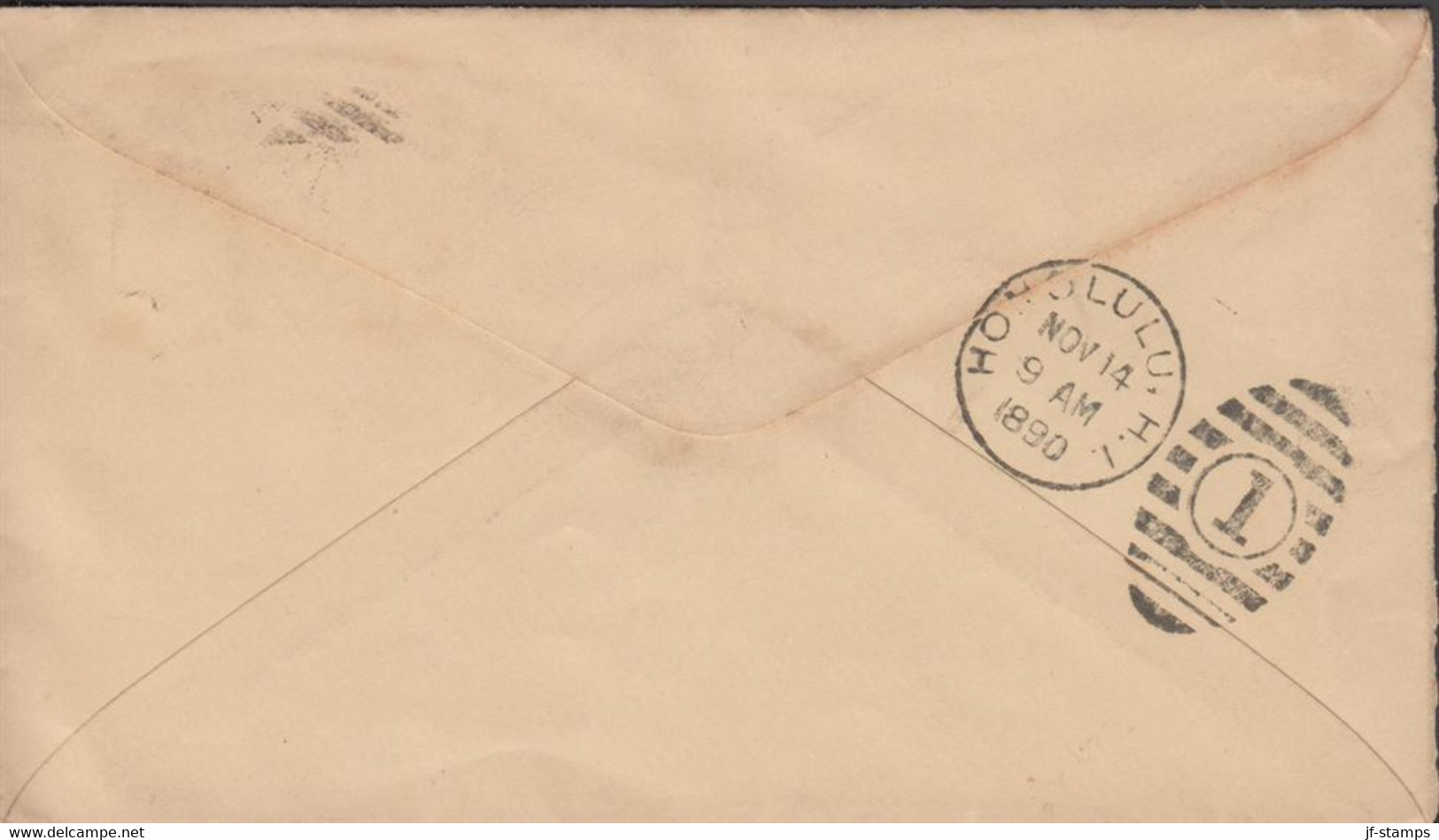 1890. USA. 1 CENTS Envelope With 2 Ex 2 Cents To Honolulu, Hawai Cancelled SAN FRANCISCO NOV 6... (MICHEL 62) - JF431339 - Hawai