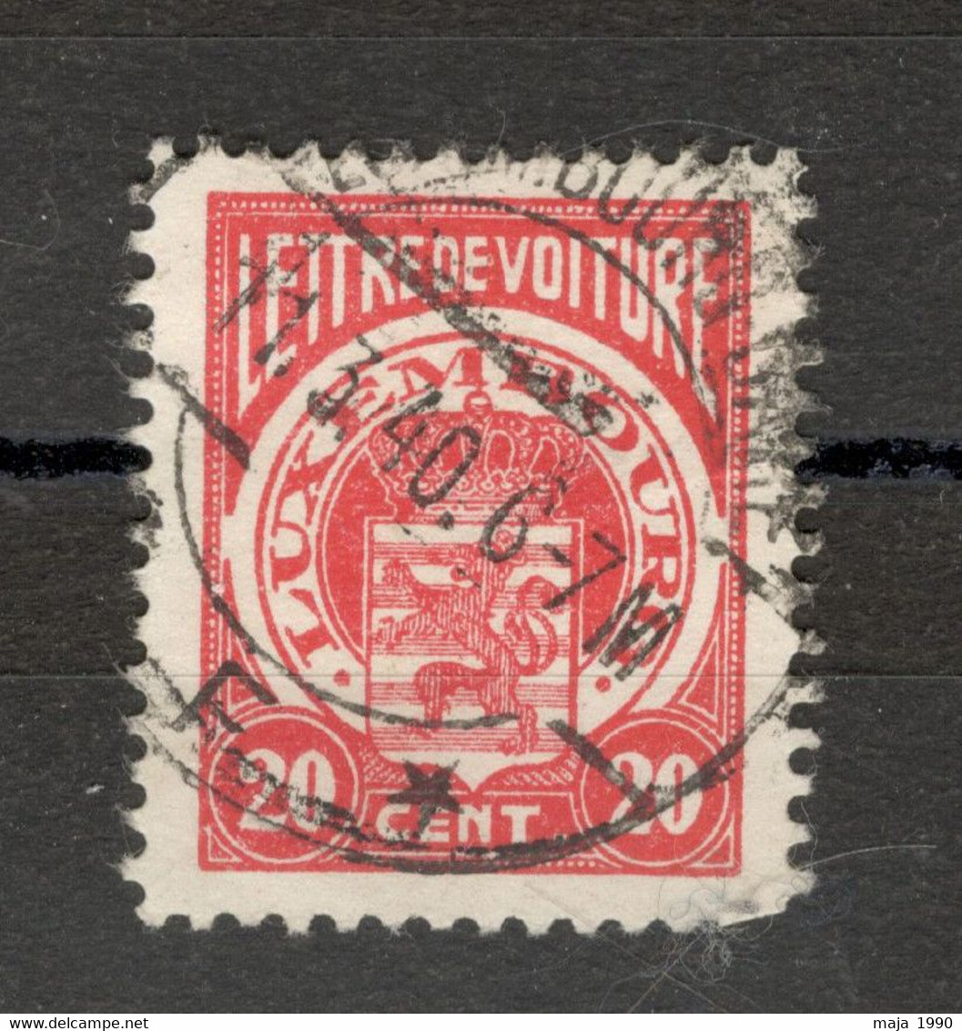 LUXEMBOURG Fiscal Revenue Stamp - "LETTRE DE VOITURE" 20c Used - Fiscale Zegels