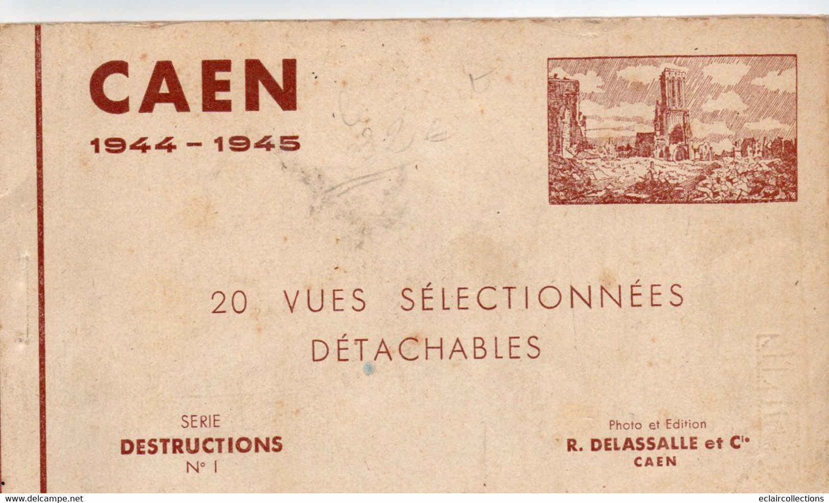 Caen   14        Carnet De 20 Vues 1944-1945. Série Destructions N°1       (voir Scan) - Caen