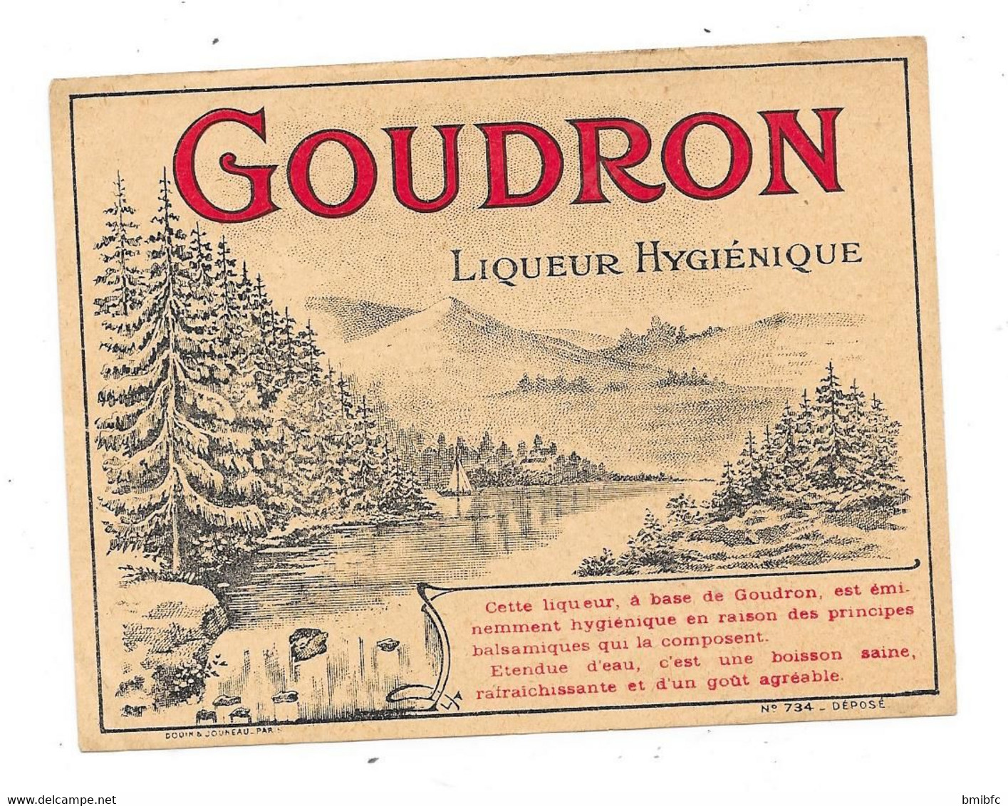 Liqueur Hygiénique Tonique & Digestive GOUDRON - Alcoholen & Sterke Drank