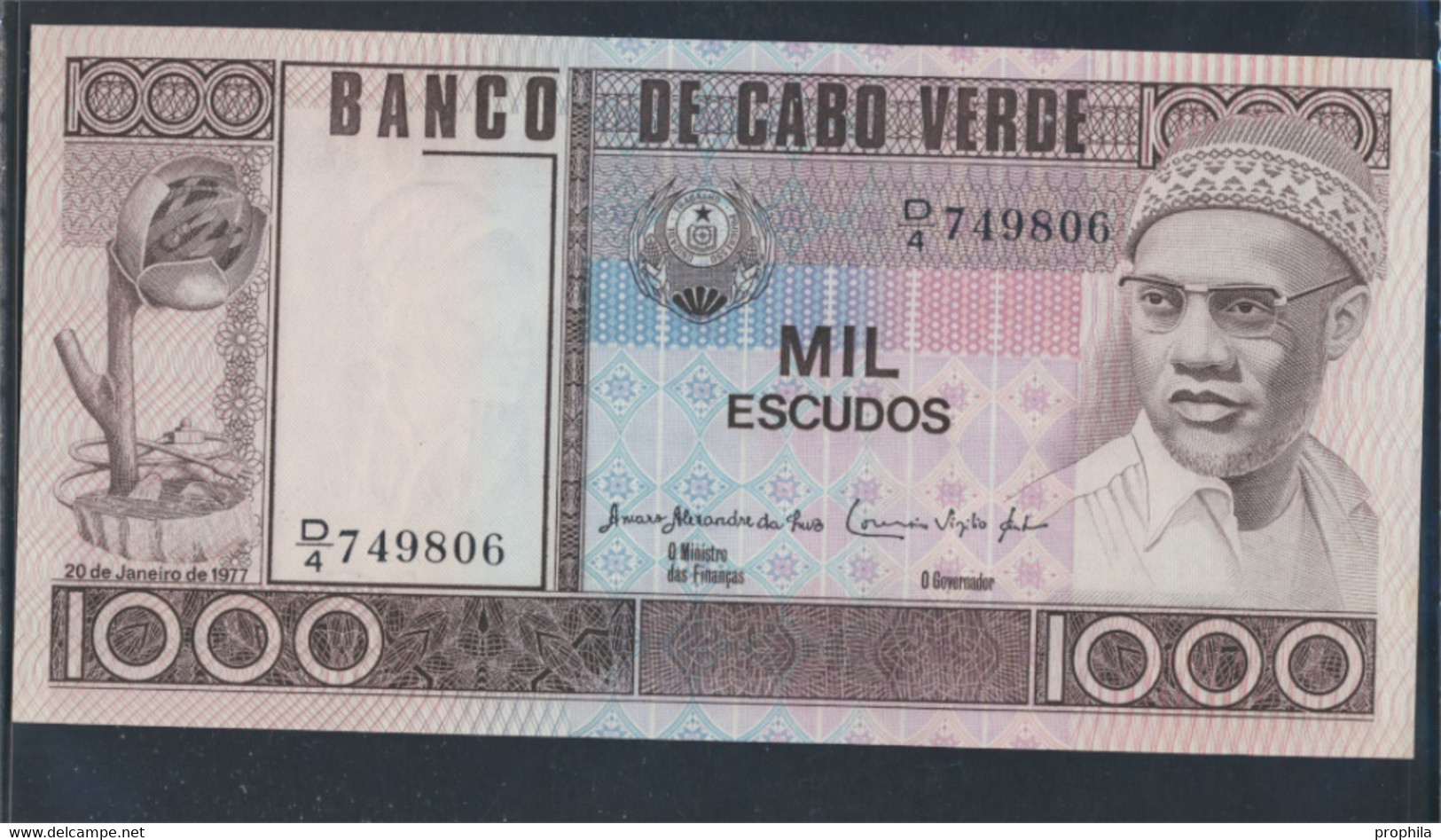 Kap Verde Pick-Nr: 56a Bankfrisch 1977 1.000 Escudos (9811079 - Cap Verde