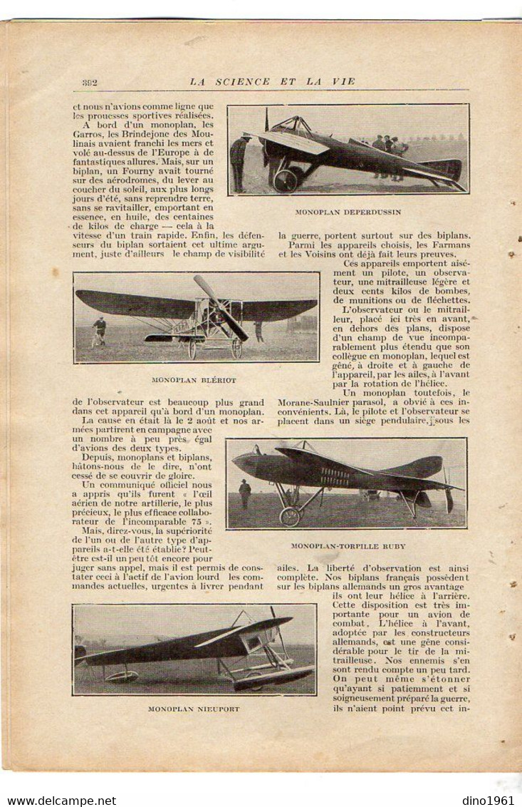 VP20.107 - Guerre 14 / 18 - Extrait De La Revue ¨ La Science Et La Vie ¨ La Guerre Dans Les Airs ¨ L'Aéronautique ¨ - Dokumente