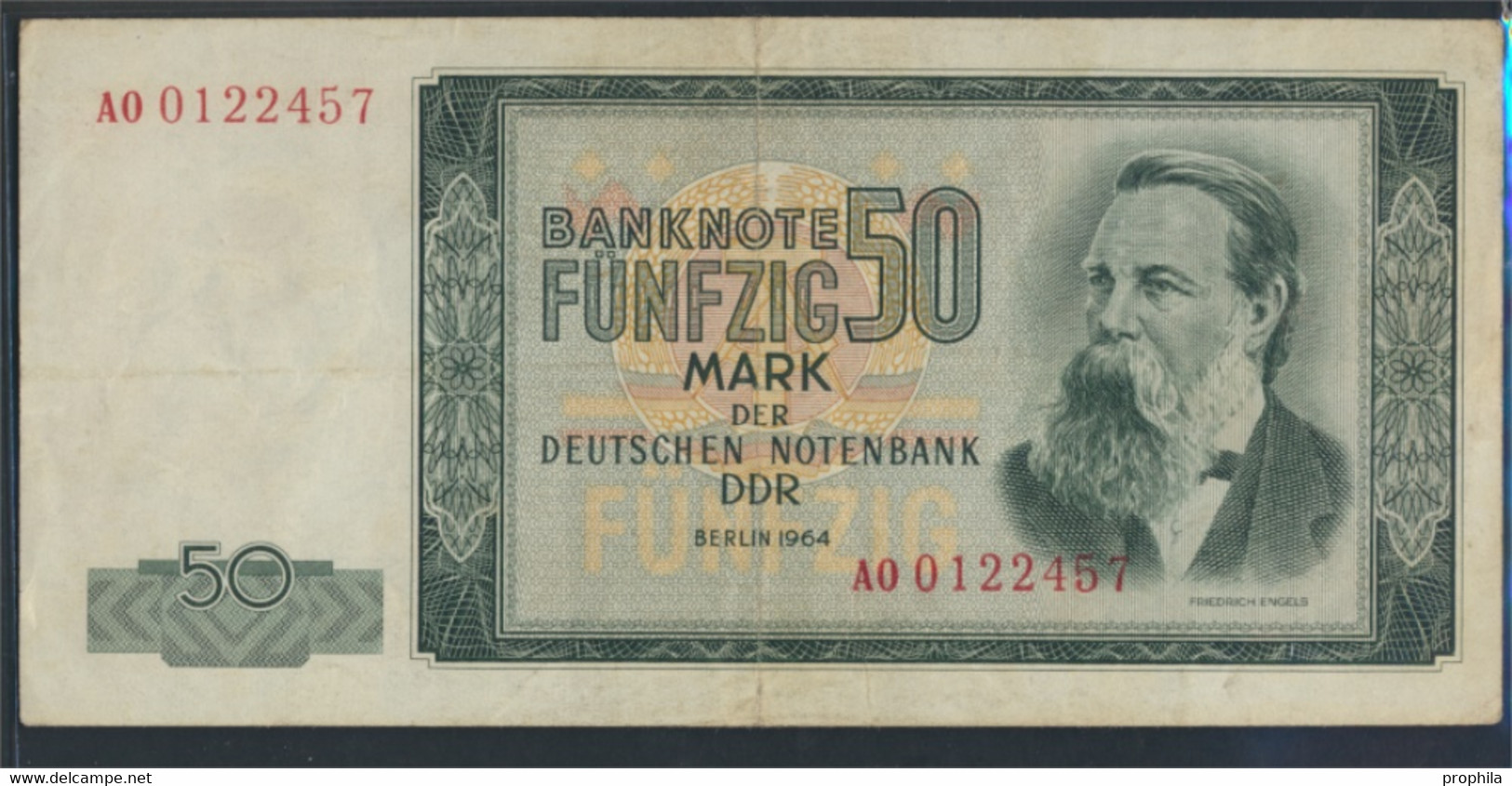 DDR Rosenbg: 357a, Kontrollnummer 7stellig Gebraucht (III) 1964 50 Mark (9810748 - 50 Mark