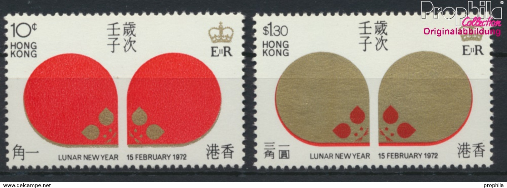 Hongkong 261-262 (kompl.Ausg.) Postfrisch 1972 Chinesisches Neujahr (9788951 - Ungebraucht