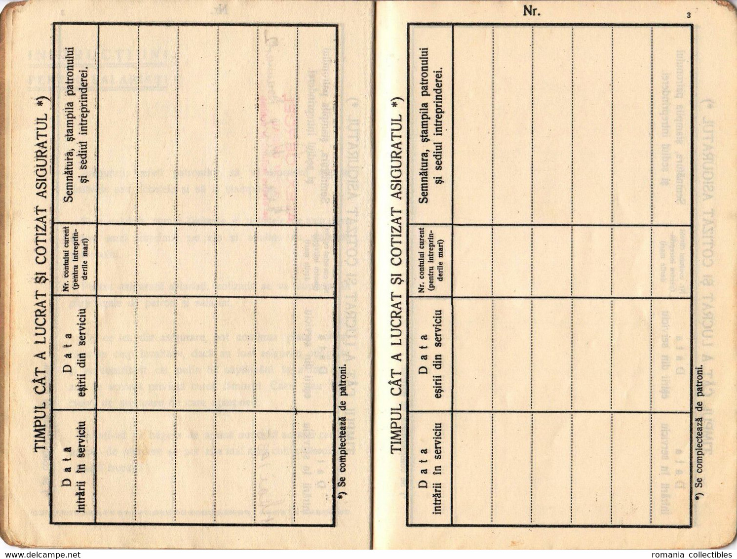 Romania, 1937, Social Insurance Member Card - Revenue Fiscal Stamps / Cinderellas - Fiscale Zegels