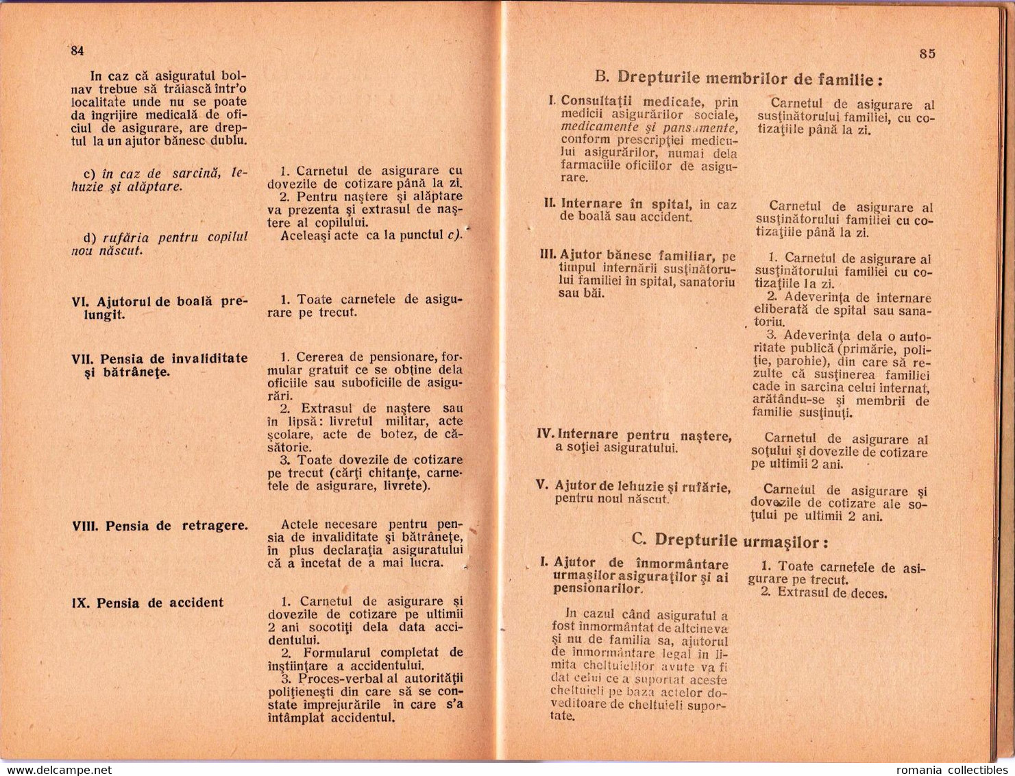 Romania, 1942, Social Insurance Member Card - Revenue Fiscal Stamps / Cinderellas