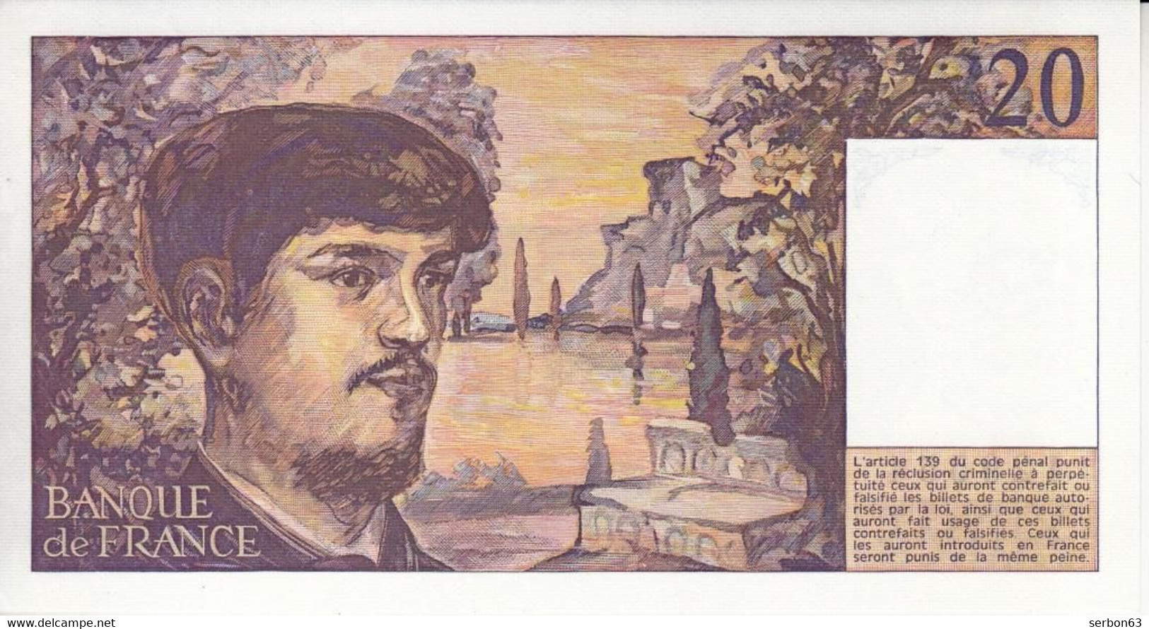 20 FRANCS DEBUSSY - TYPE 1980 - O.011 N° 129554 ANNÉE 1983 - VOIR SCAN - 20 F 1980-1997 ''Debussy''