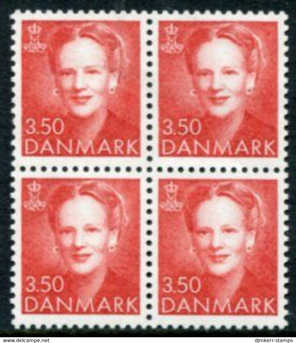 DENMARK 1990 Definitive: Queen Margarethe 3.50 Kr Block Of 4 MNH / **..   Michel 973 - Ungebraucht