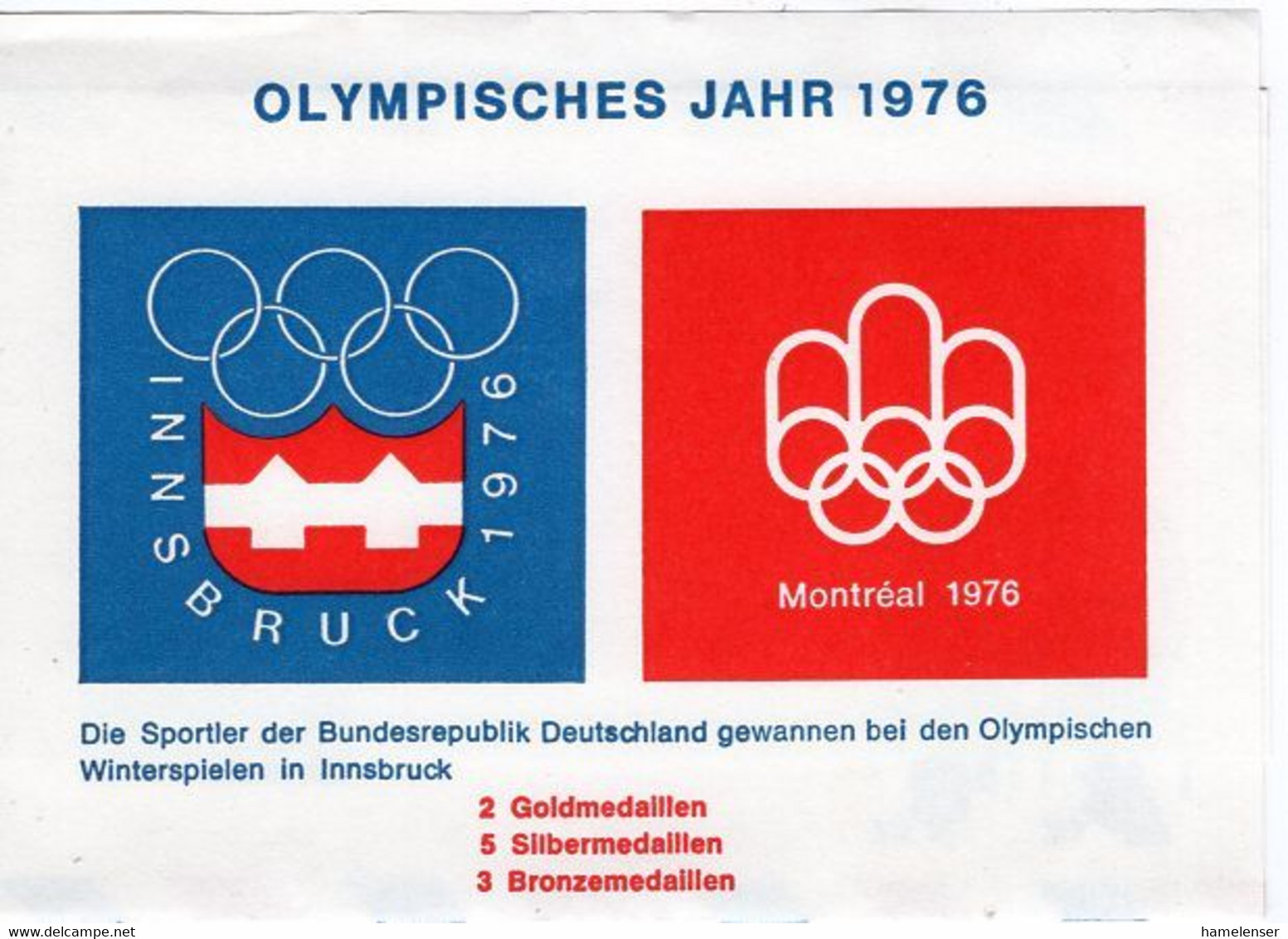 53101 - Bund - 1976 - 20&25Pfg PGAAerogramm "Winterolympiade Innsbruck" SoStpl KOBLENZ - ... - Hiver 1976: Innsbruck