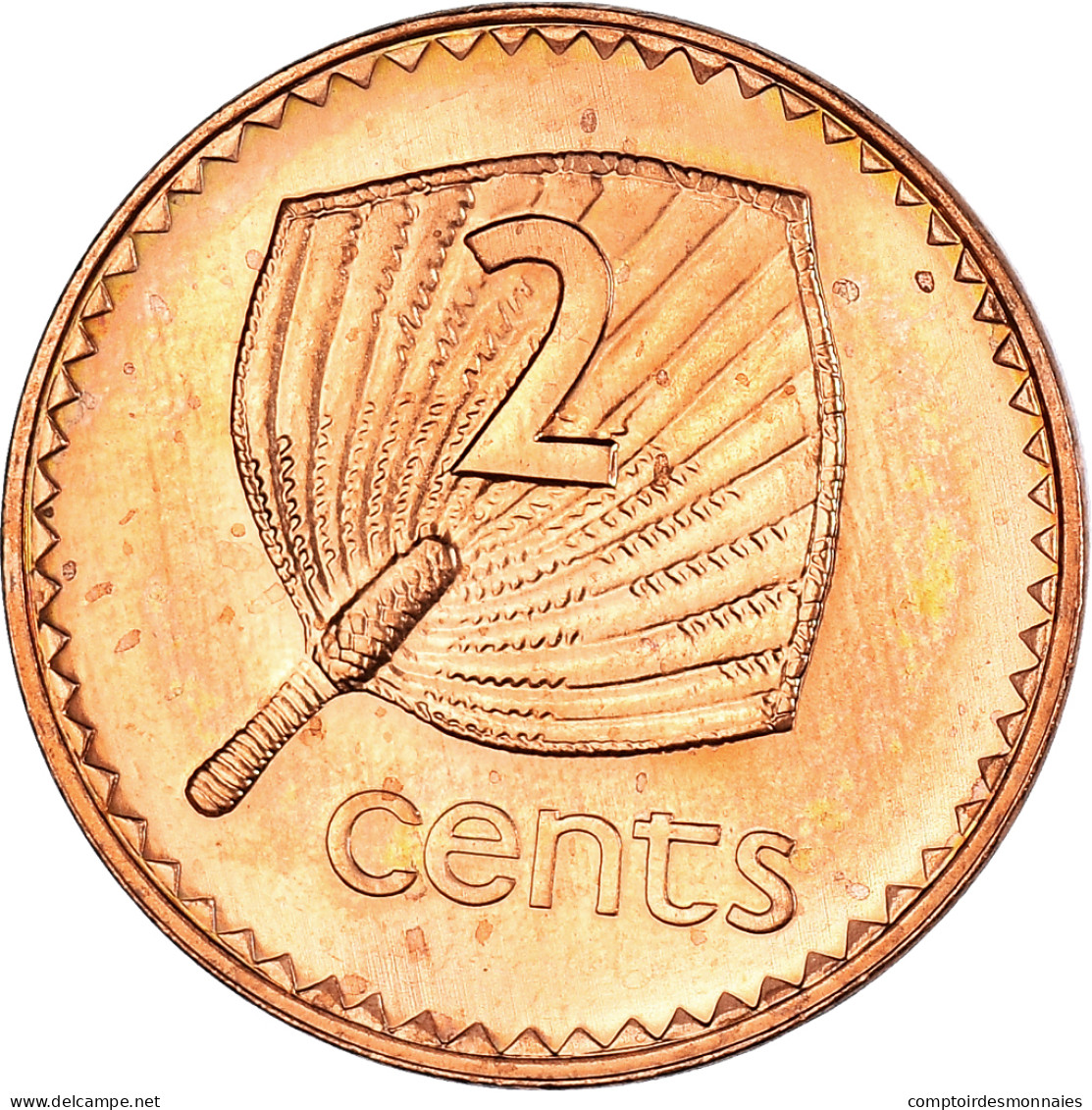 Monnaie, Fidji, Elizabeth II, 2 Cents, 1992, SUP+, Copper Plated Zinc, KM:50a - Fiji