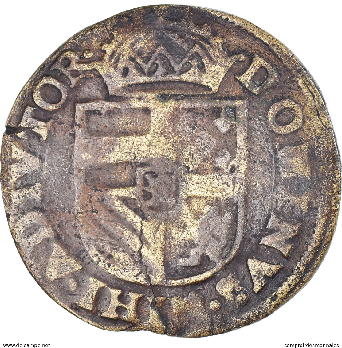 Monnaie, Pays-Bas Espagnols, Philippe II, Liard, 1585, Bruges, TB+, Cuivre - Paesi Bassi Spagnoli