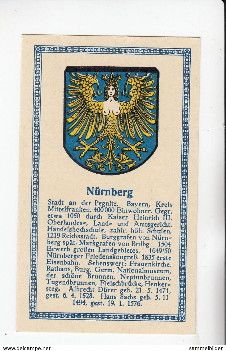 Abdulla Deutsche Städtewappen Nürnberg       Von 1928 - Verzamelingen & Kavels