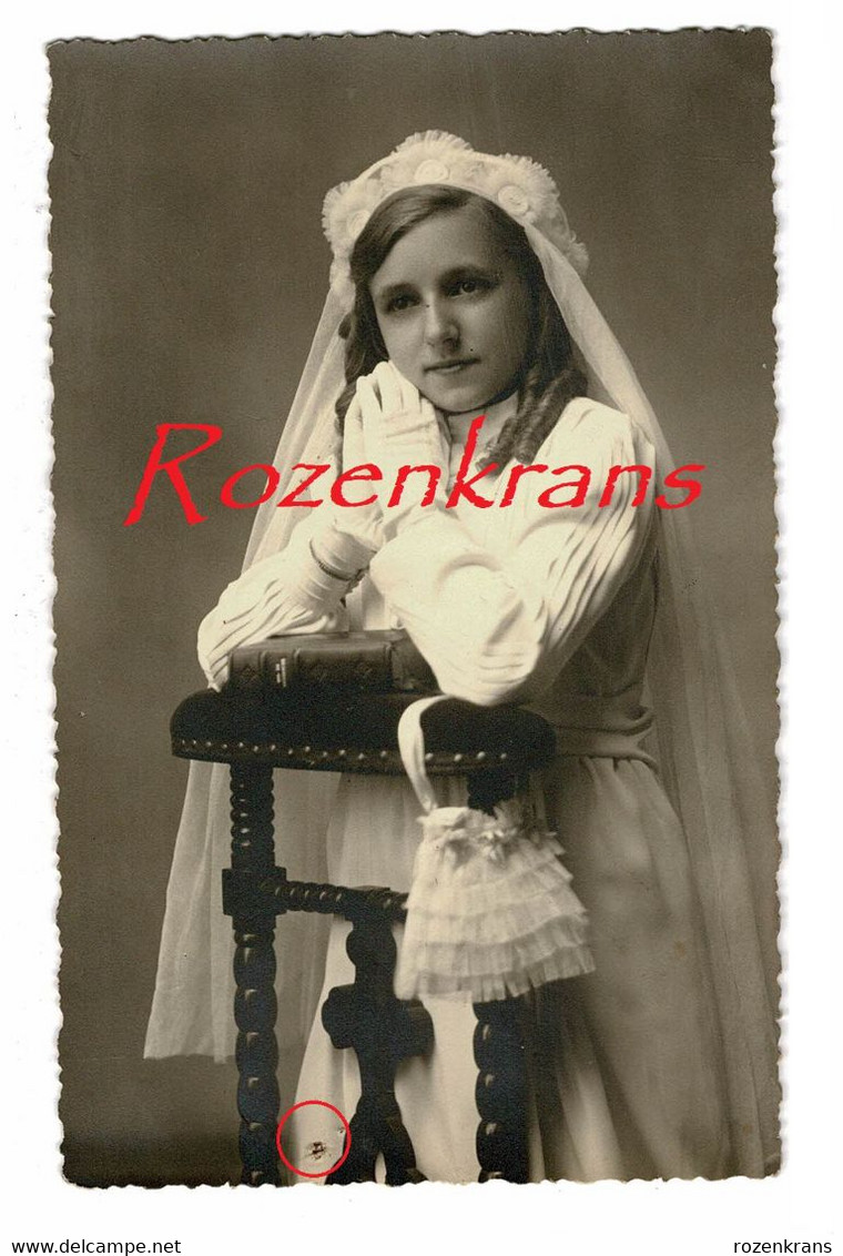 Girl Fille Enfant Child Oude Foto Communie Communiefoto Old Photo Ancienne Studio Cabinet Holy Communion - Ohne Zuordnung