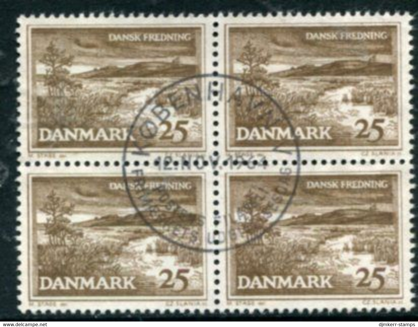 DENMARK 1964 Nature And Monument Protection Block Of 4 Used   Michel 425x - Oblitérés