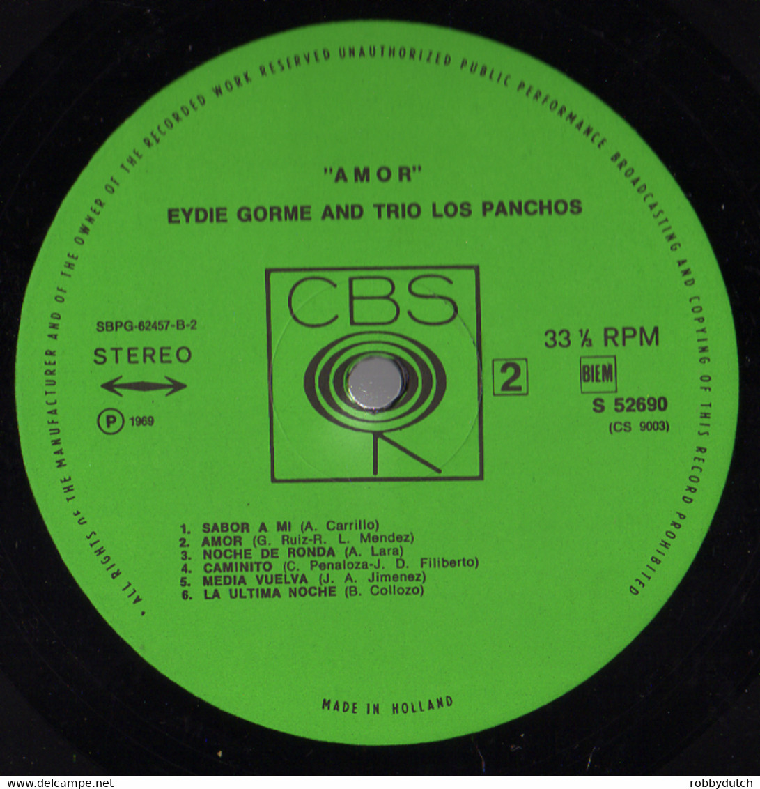 * LP *  AMOR - EYDIE GORME & THE TRIO LOS PANCHOS (Holland 1969 EX-!!) - Other - Spanish Music