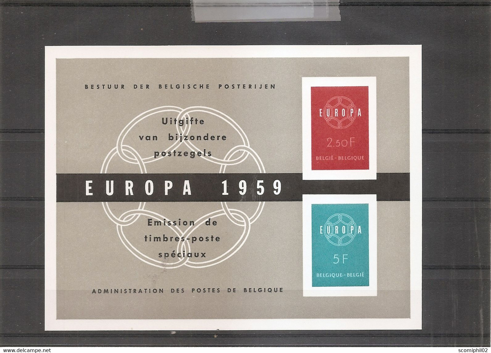 Belgique - Europa 1959 ( LX 30 -Cote COB ; 100 Euros ) - Deluxe Sheetlets [LX]