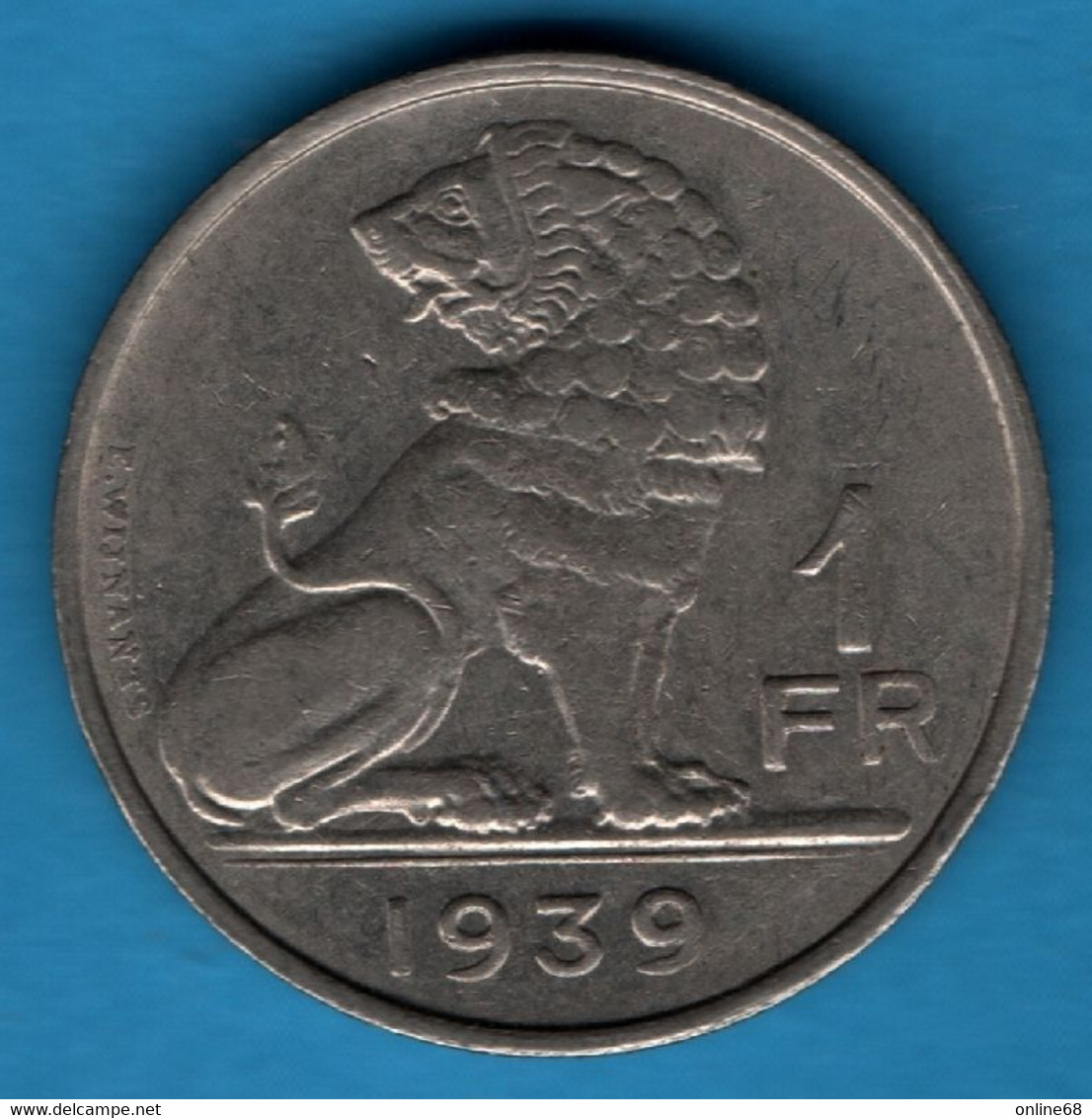 BELGIE BELGIQUE 1 FRANC 1939 KM# 120 Léopold III - 1 Franc