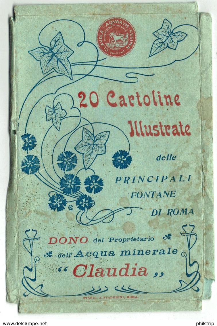 20 Cart. Fontane Di ROMA - PUBBLICITA' Acqua Minerale CLAUDIA - Rif. 1511 Bis PI - Colecciones & Lotes