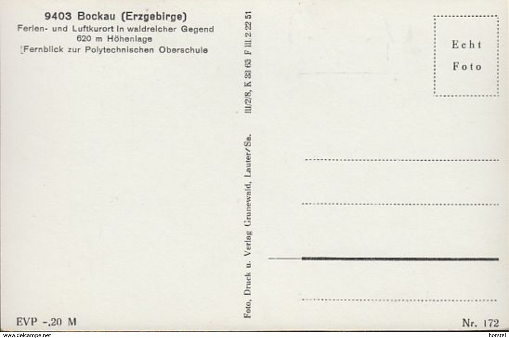 D-08324 Bockau  (Erzgebirge) - Alte Ansicht - Polytechnische Oberschule  ( Echt Foto) - Bockau