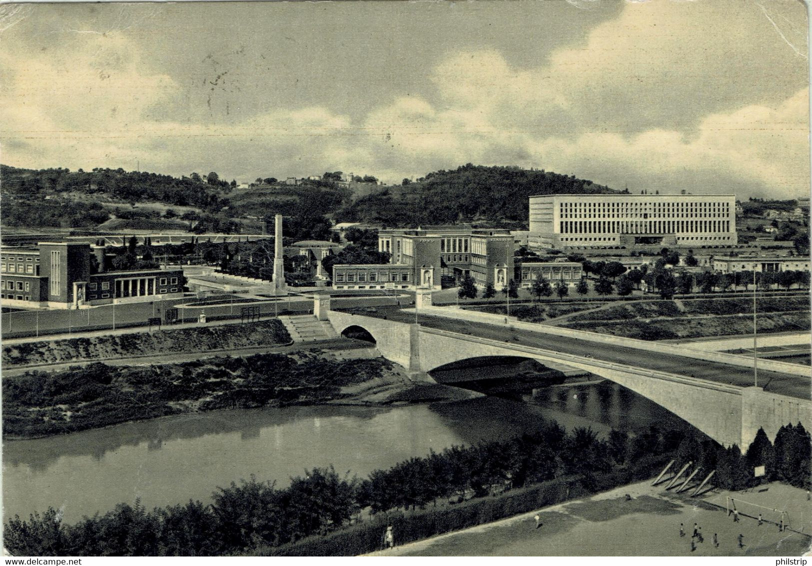 ROMA - Foro Italico - Ponte Duca D'Aosta - VIAGGIATA NEL 1958 - Rif. 1576 PI - Stadien & Sportanlagen