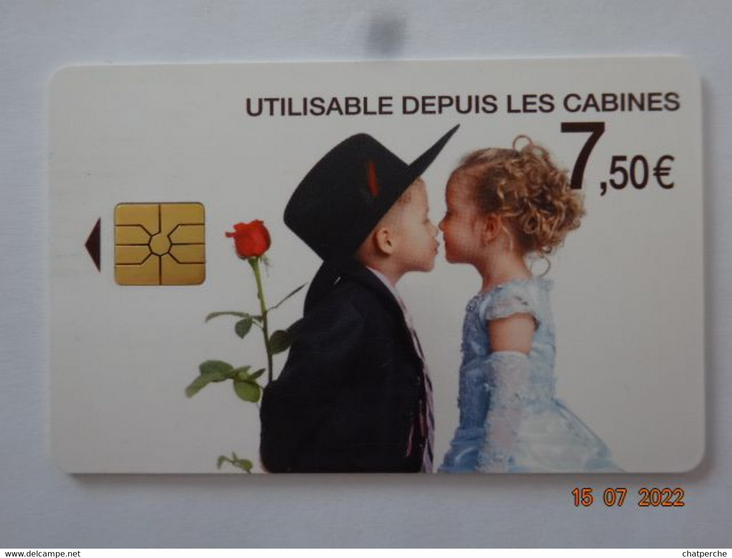 CARTE A PUCE TELECARTE 7.50 € INTERCALL COUPLE ENFANTS - Andere & Zonder Classificatie