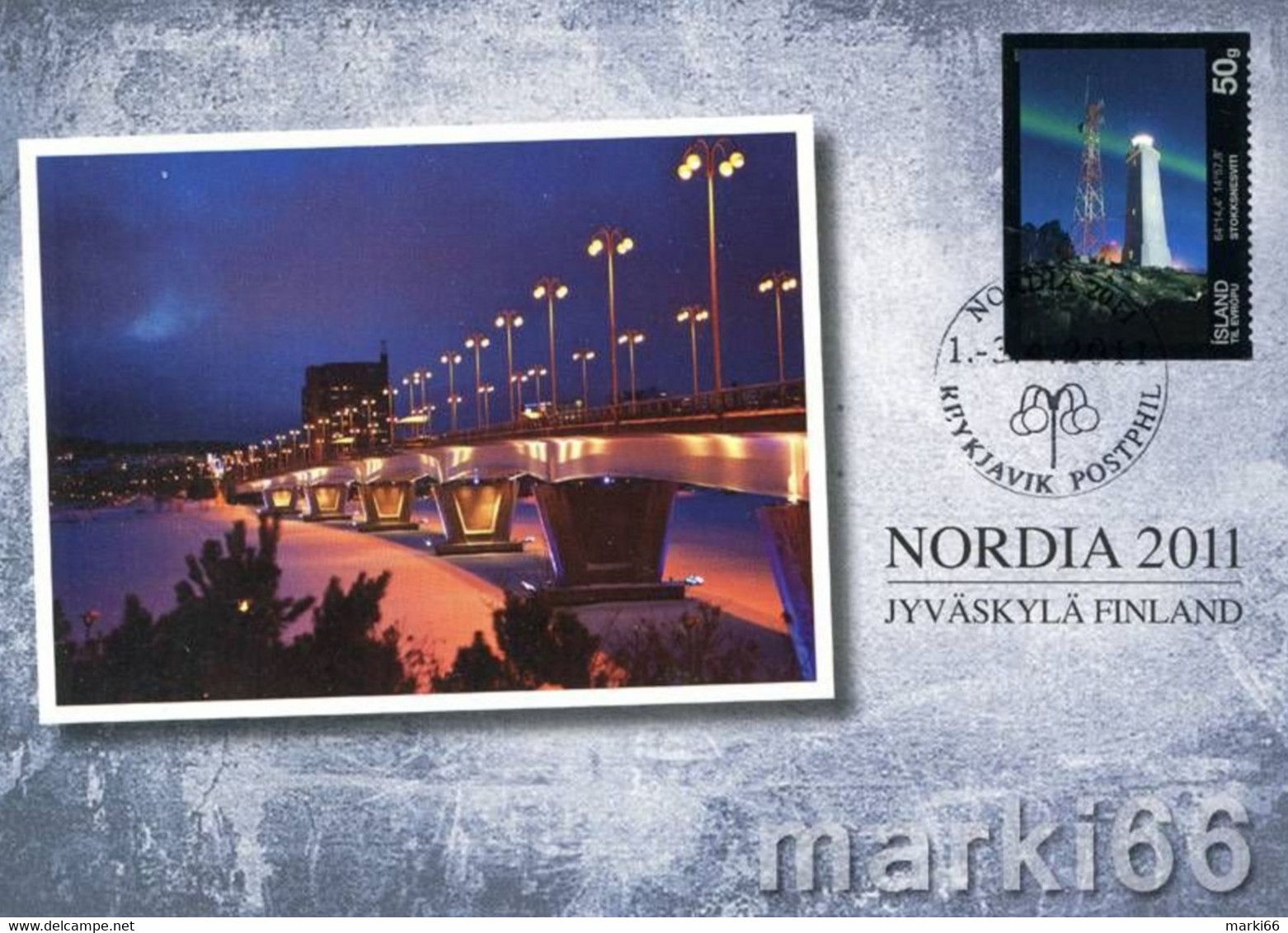 Iceland - 2011 - Exhibition Card - NORDIA 2011, Finland - Official Postcard With Stamp And Special Postmark - Maximumkaarten