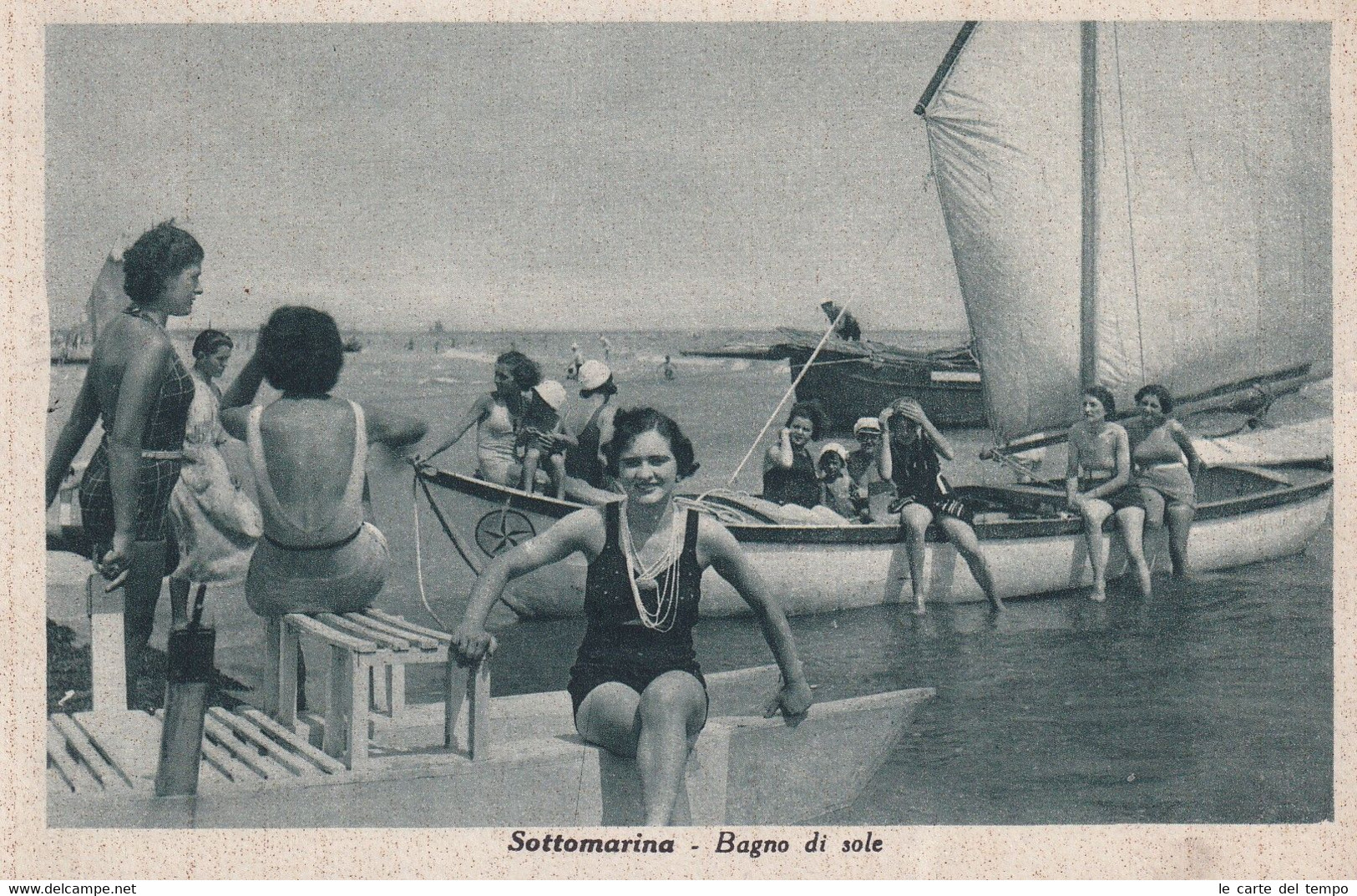 Cartolina Sottomarina (Venezia) - Bagno Di Sole. - Chioggia