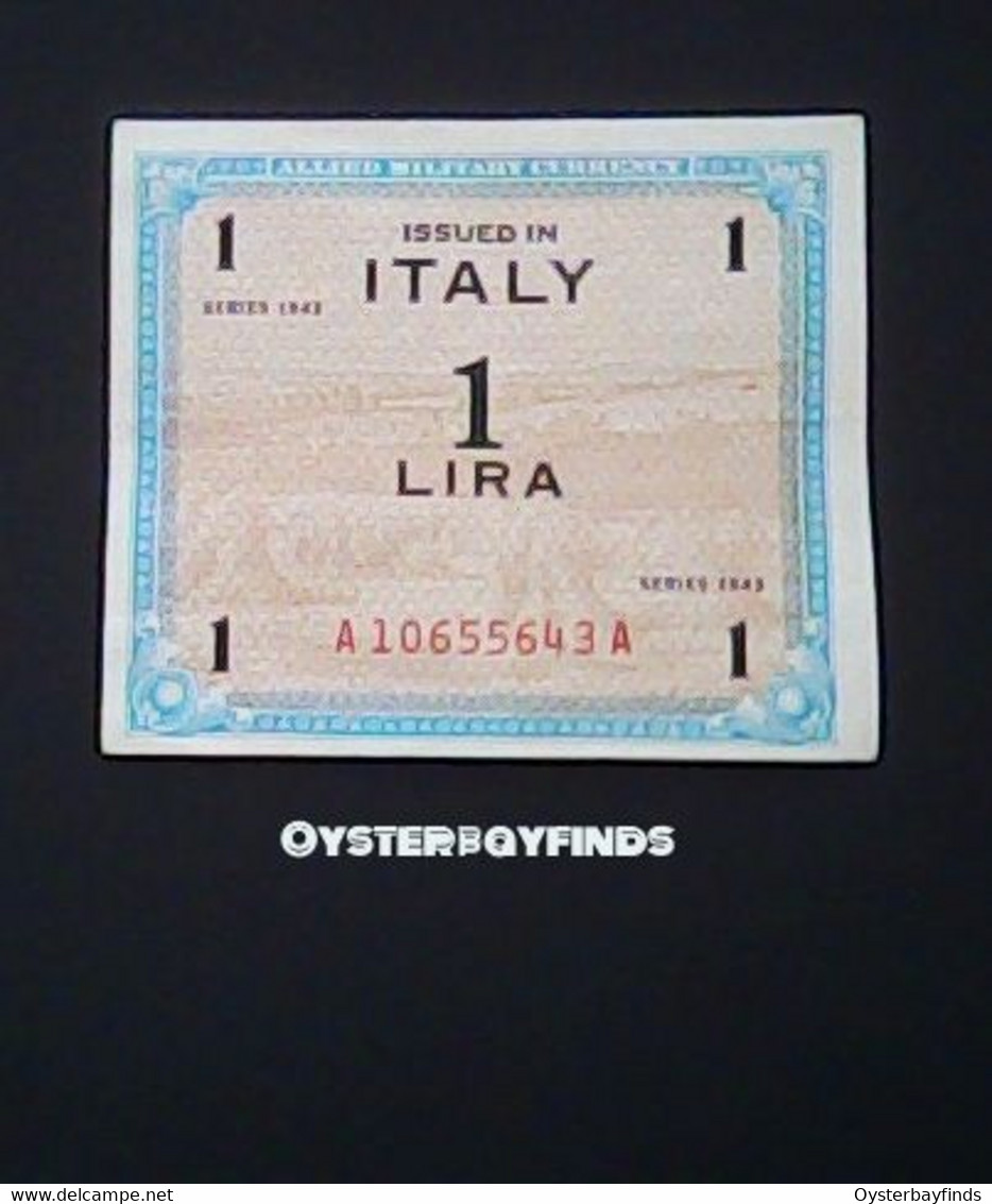 Italy 1943: 1 Lira - Occupation Alliés Seconde Guerre Mondiale