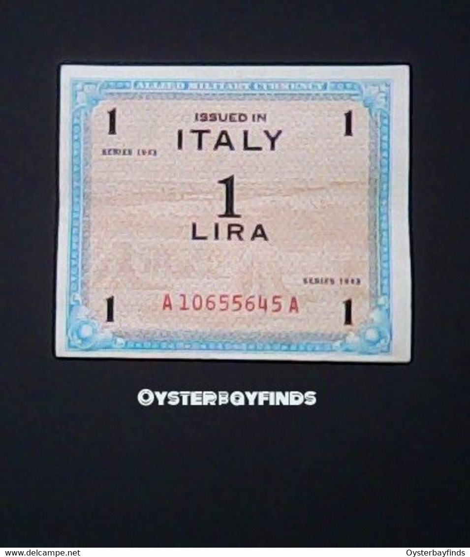 Italy 1943: 1 Lira - Occupation Alliés Seconde Guerre Mondiale