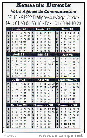 Printemps Fleur Flower Bouquet Calendrier 1998 France Calendar - Andere & Zonder Classificatie