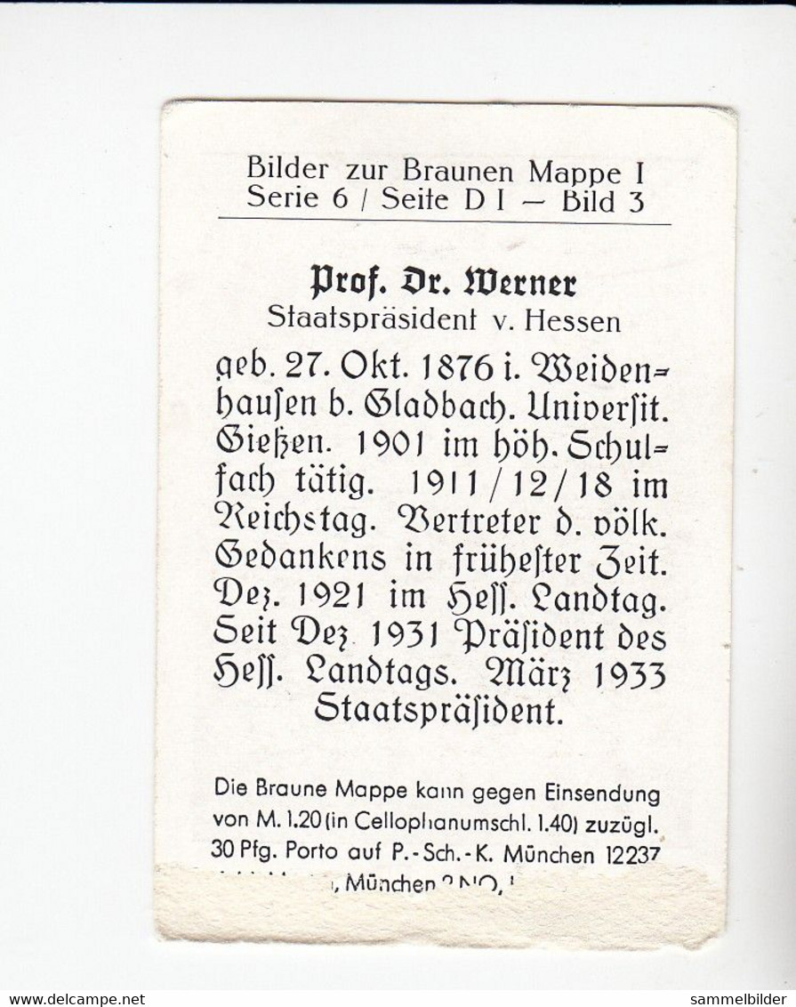 Braune Mappe Prof. Dr. Werner Staatspräsident Von Hessen    Bild # 3 Von 1933 - Sammlungen & Sammellose