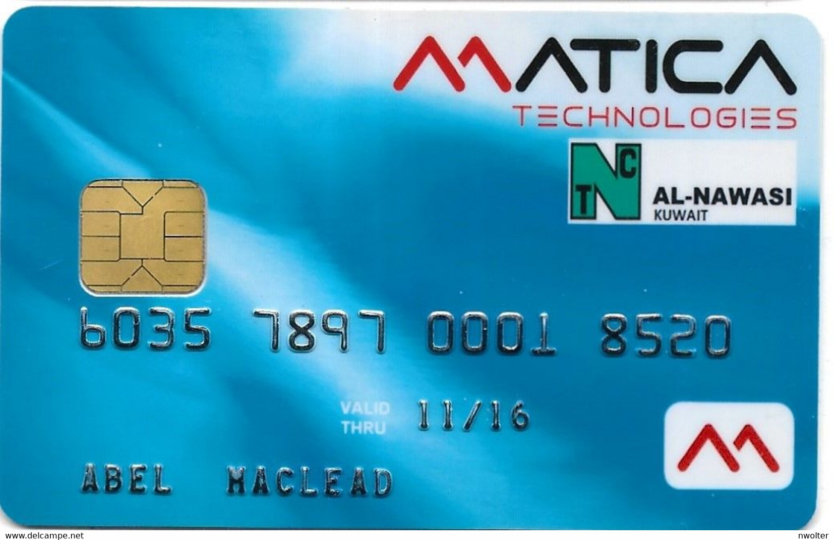 @+ Carte à Puce Démonstration Matica Technologies - NCT Kuwait - Cartes De Salon Et Démonstration