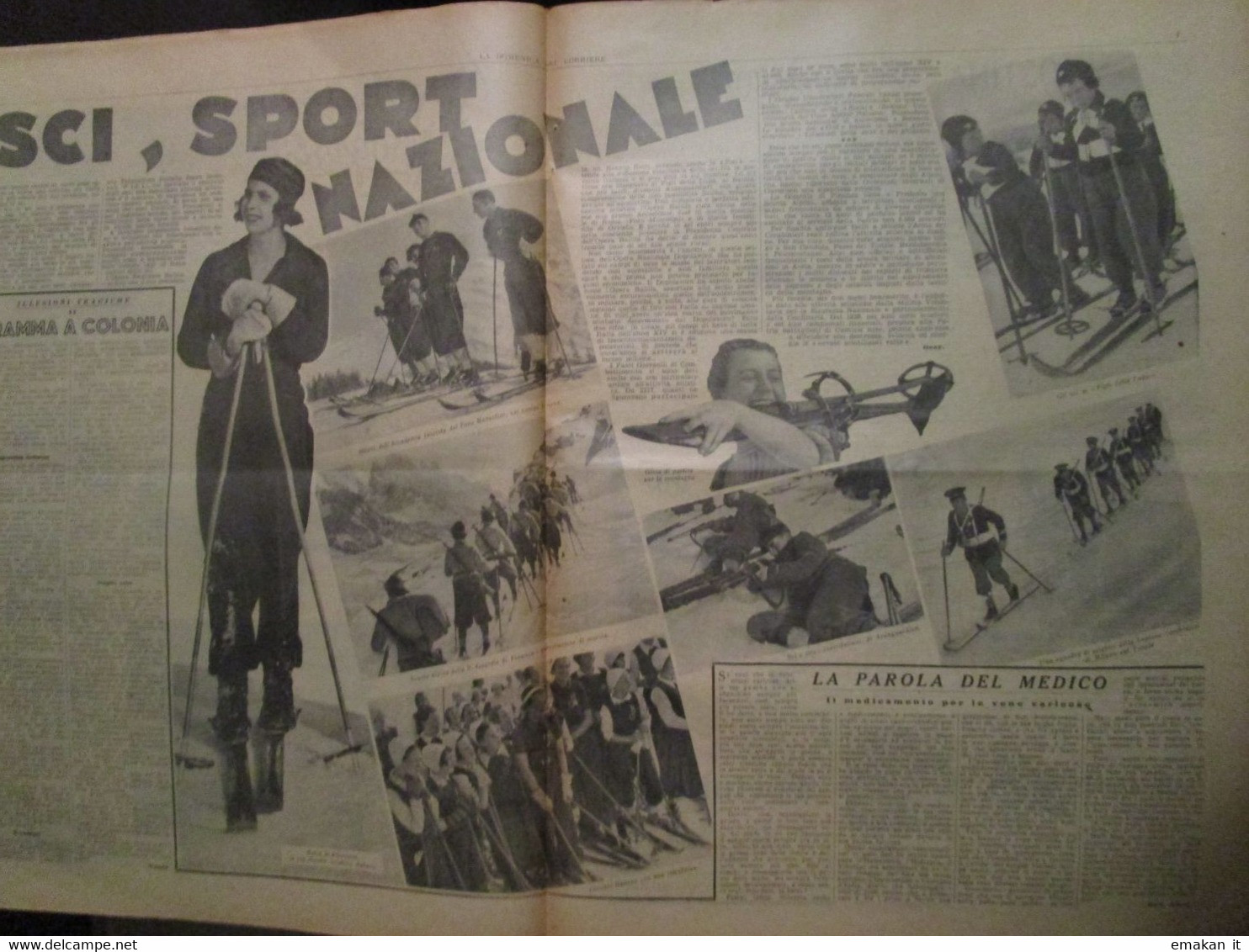 # DOMENICA DEL CORRIERE N 5 /1937 A.O. GRAZIANI / SCI SPORT / SAN CIPRIANO (PV) - First Editions