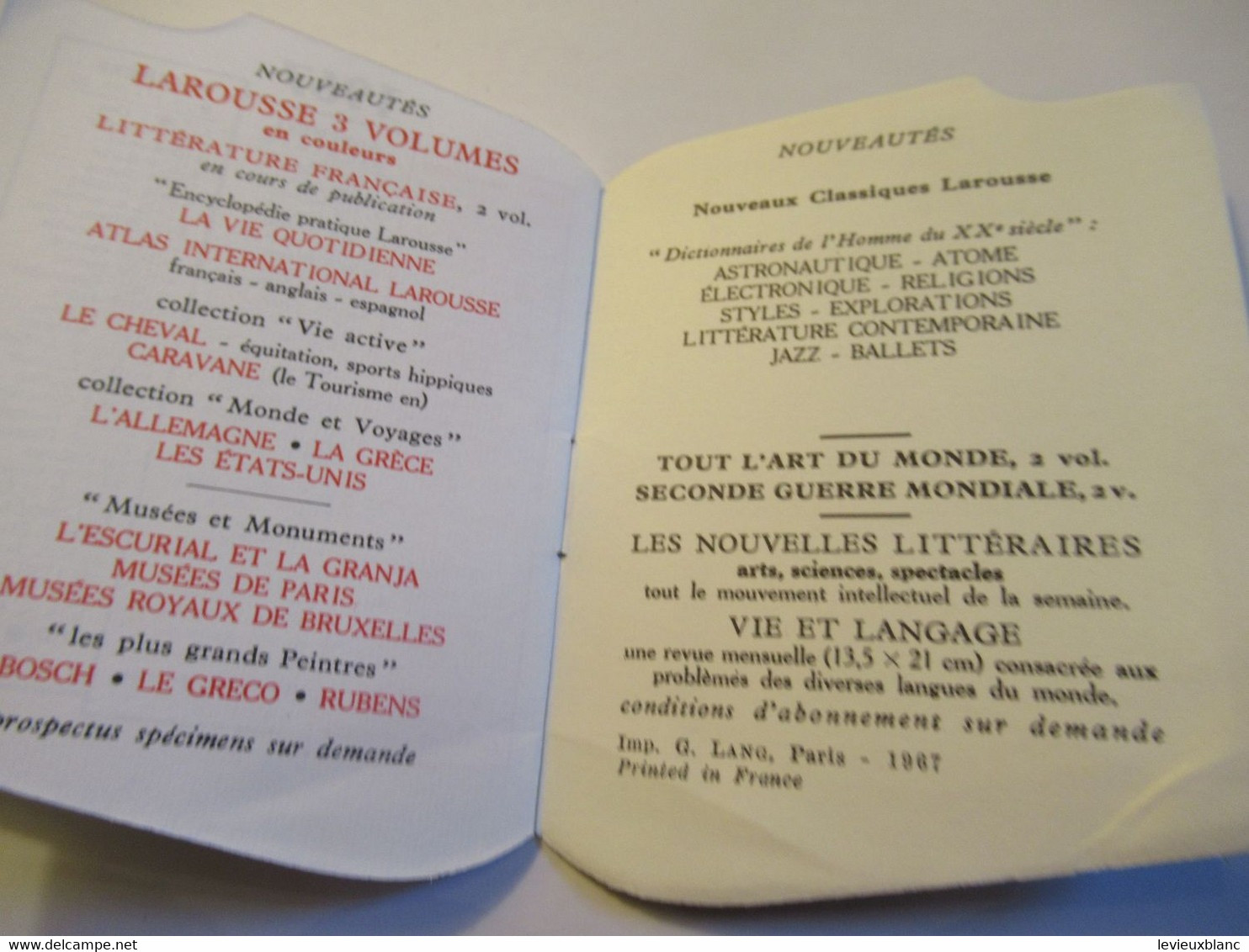 Petit calendrier de poche publicitaire de 12 pages /PETIT LAROUSSE/Je sème à tous vents/ 1967                CAL492