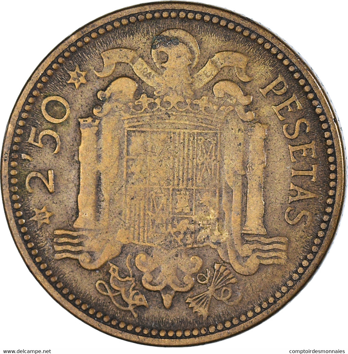 Monnaie, Espagne, 2-1/2 Pesetas, 1953 - 2 Pesetas