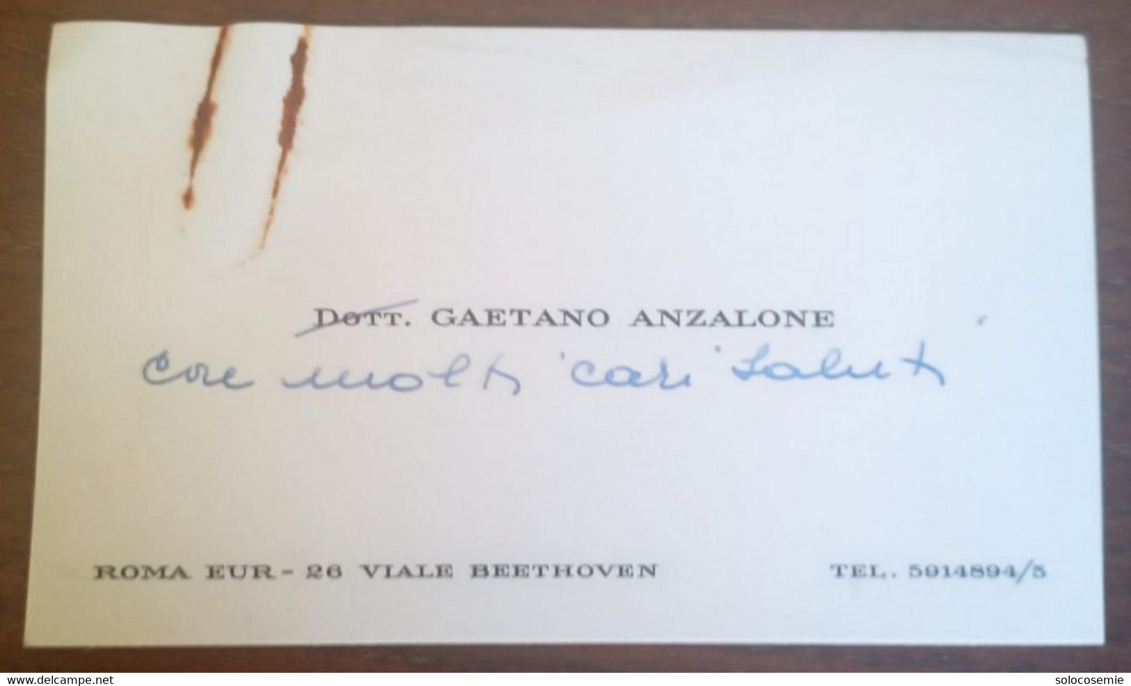 A.S. Roma 1978/79 -cartolina Grande Formato 33.7x23,5,con Busta,bigliettino E Dedica Autografa Gaetano Anzalone 6/11/78 - Autographes