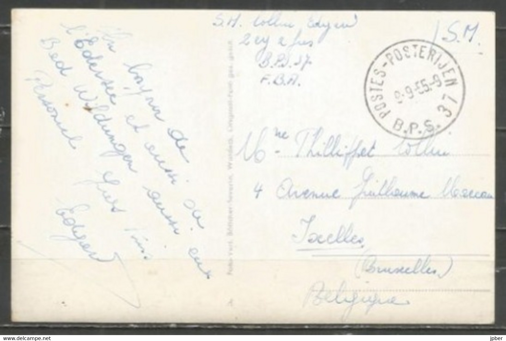 Belgique - Poste Militaire - Cachet "POSTES-POSTERIJEN B.P.S.37" - Briefe U. Dokumente