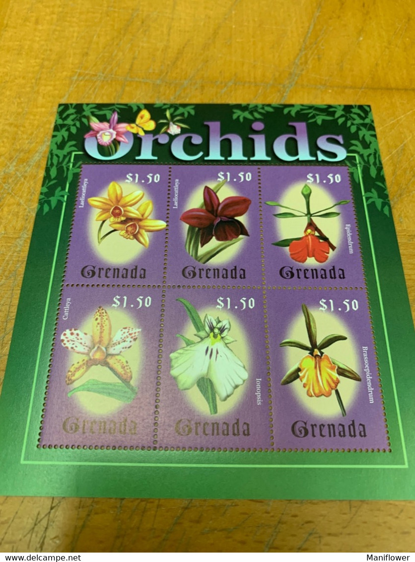 Orchids Grenada Flower Stamp From Hong Kong MNH - Lettres & Documents