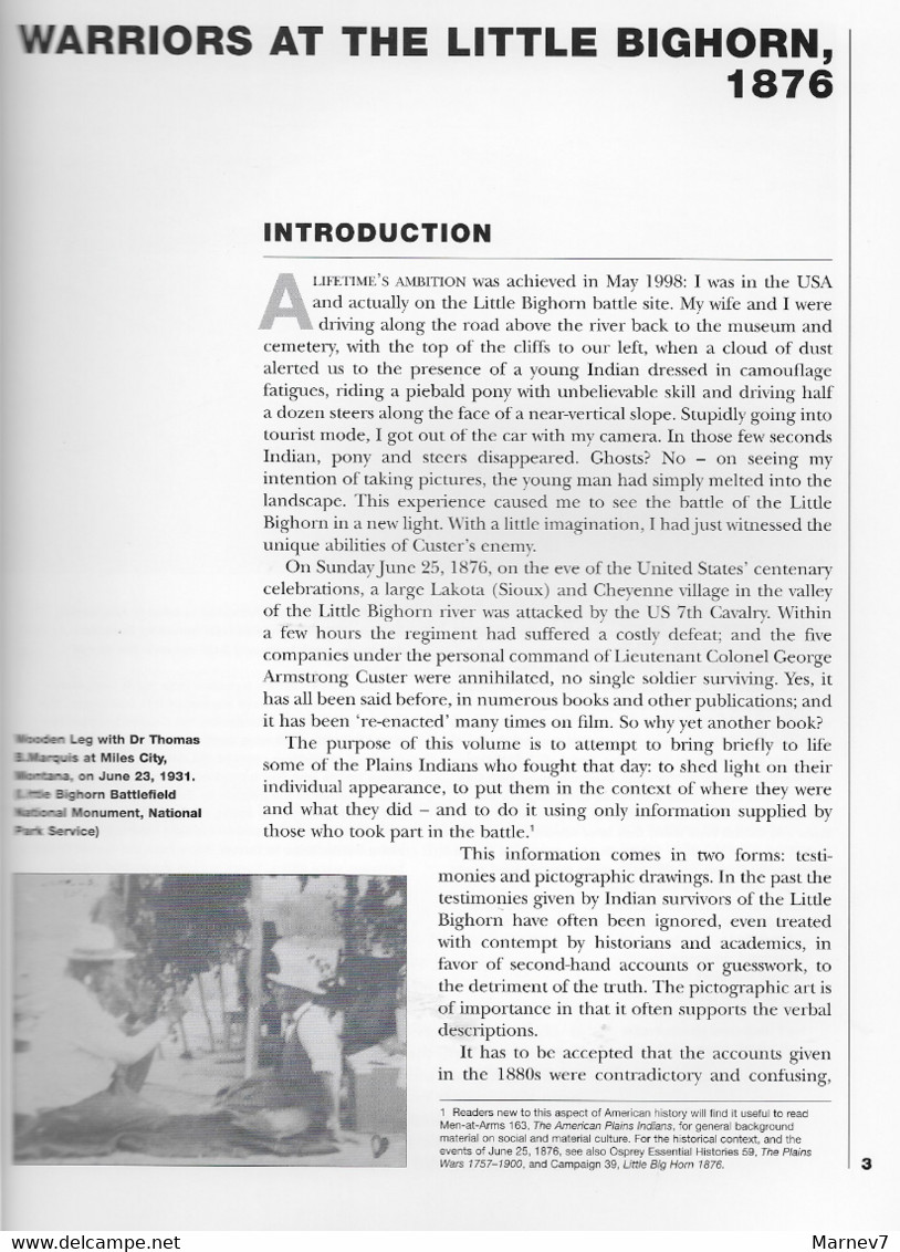 Petit Livre En Anglais Warriors Little BIG HORN 1876 - Bighorn - Men At Arms Bataille - Editions Osprey - Bibliographies - 1950-Maintenant