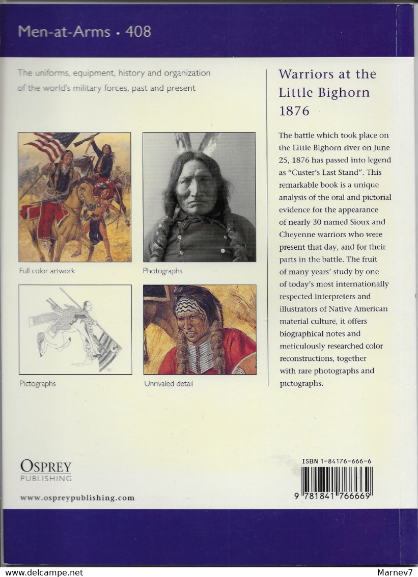 Petit Livre En Anglais Warriors Little BIG HORN 1876 - Bighorn - Men At Arms Bataille - Editions Osprey - Bibliographies - 1950-Heden