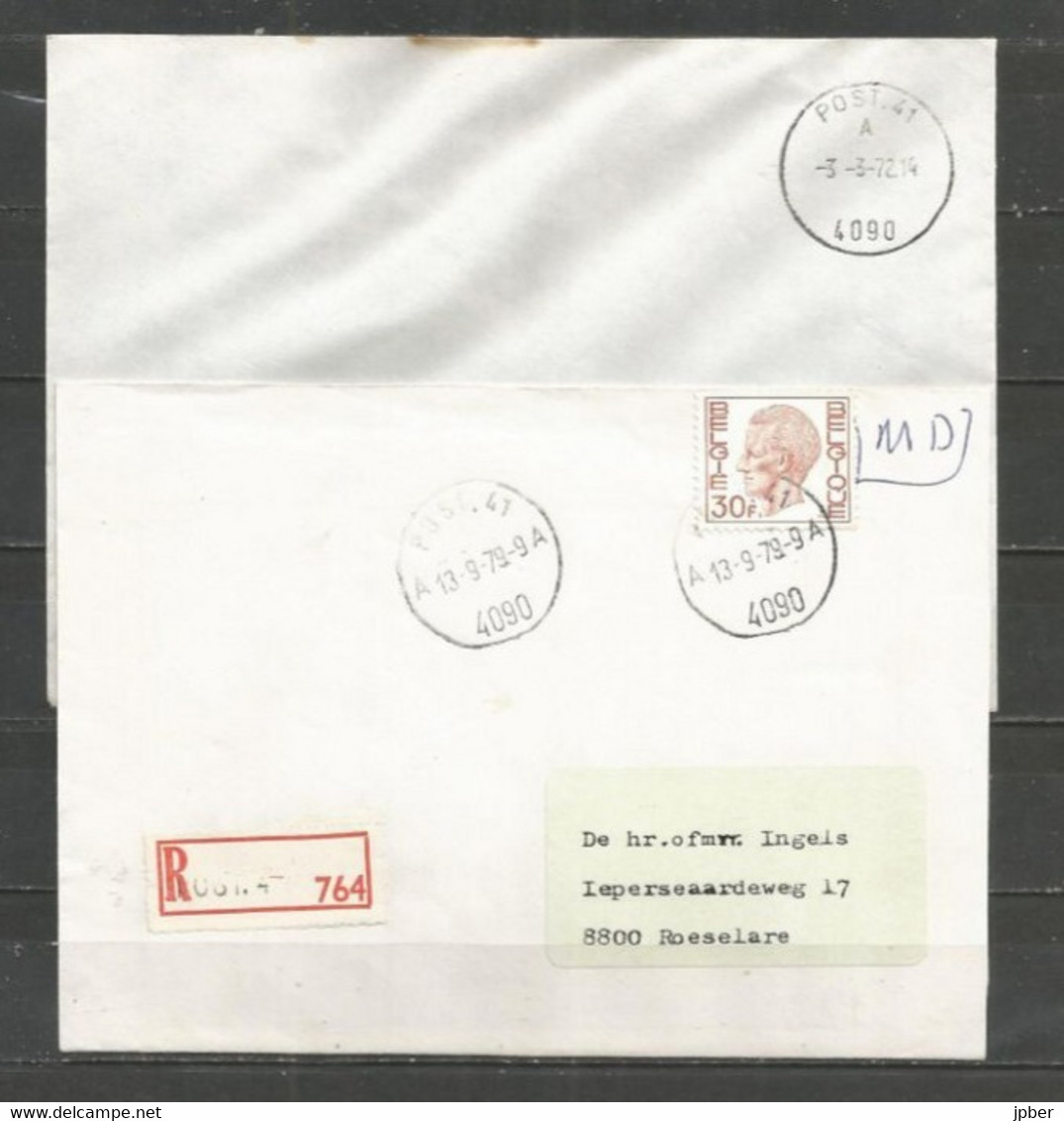 Belgique - Poste Militaire - Cachet "POST.41 4090" - Différents Types Et Dates - Dont 1 Recommandé - Lettres & Documents