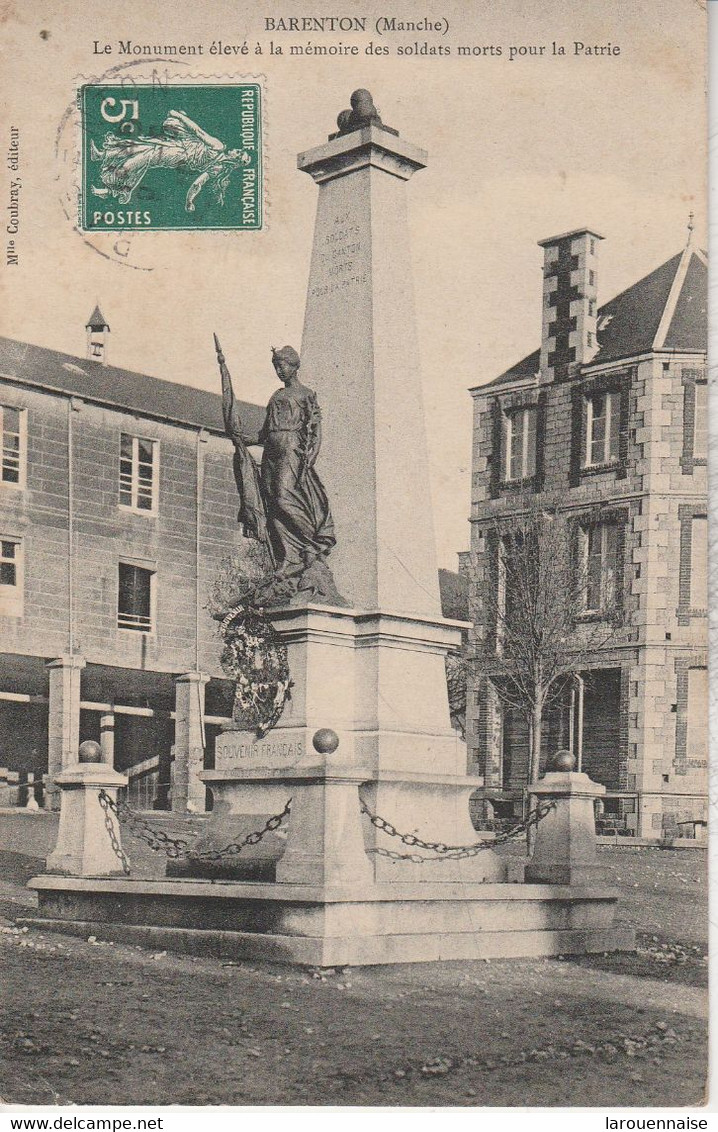 50 - BARENTON - Le Monument élevé à La Mémoire Des Soldats Morts Pour La Patrie - Barenton