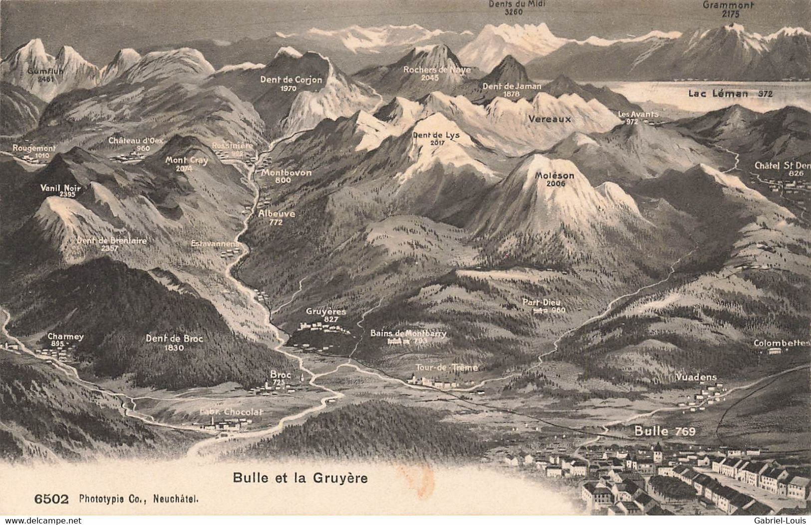 Bulle Et La Gruyère Gruyères Intyamon Pays D'Enhaut 1907 Cachet Charmey - Charmey