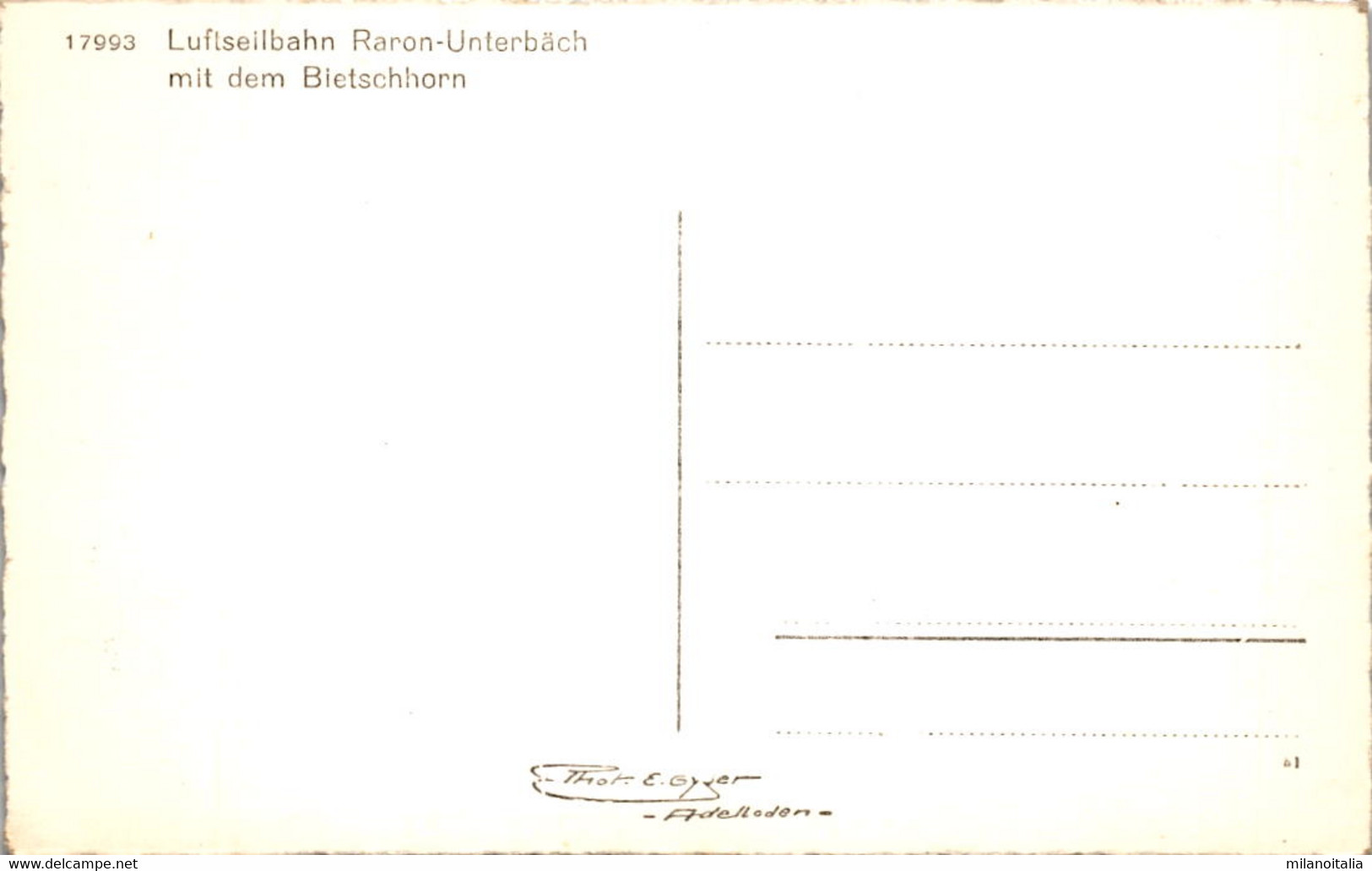 Luftseilbahn Raron-Unterbäch Mit Dem Bietschhorn (17993) - Unterbäch