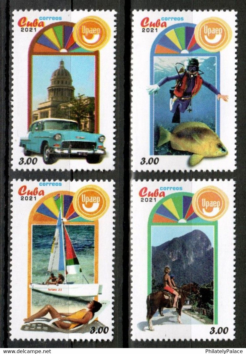 CUBA 2021 *** UPAEP Tourism , Architecture , Diving, Fish, Car, Boat, Beach , Horse Riding , MNH (**) Limited Edition - Unused Stamps