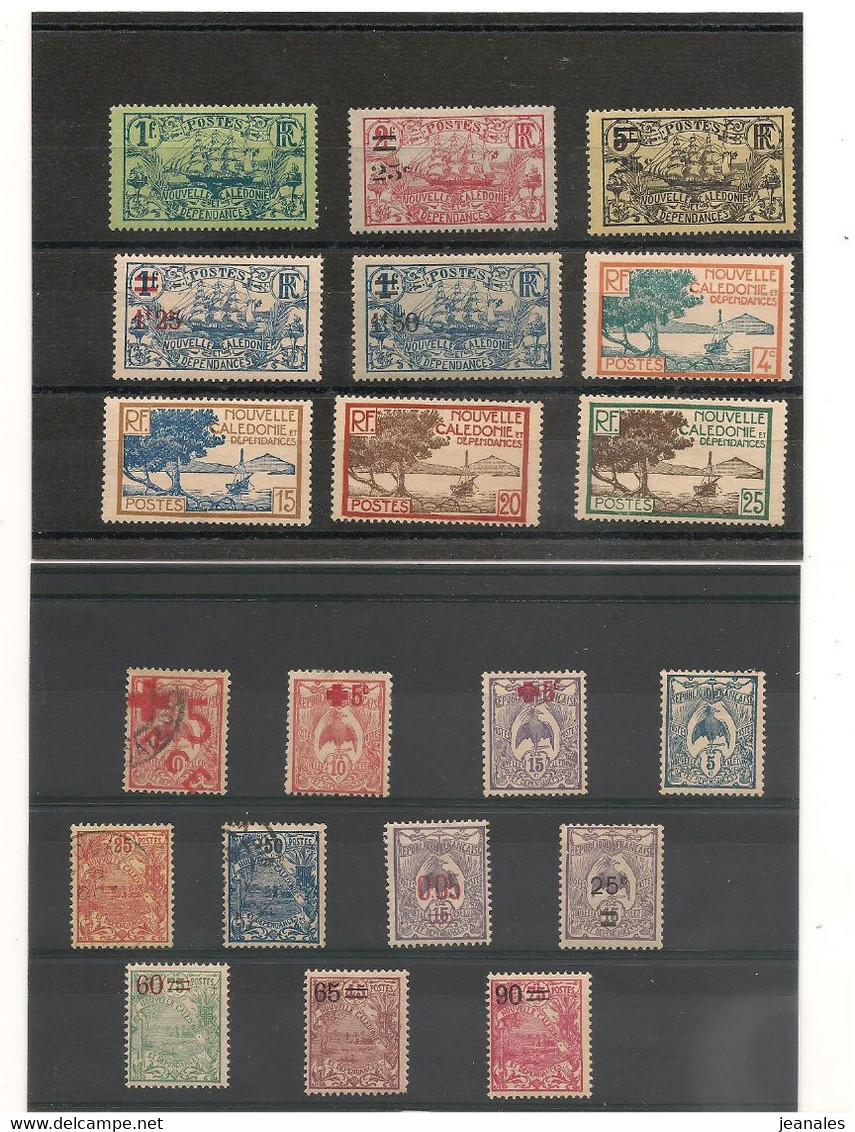 NOUVELLE CALÉDONIE ANNÉES 1915/38 LOT DE TIMBRES Côte : 25,00 € - Oblitérés