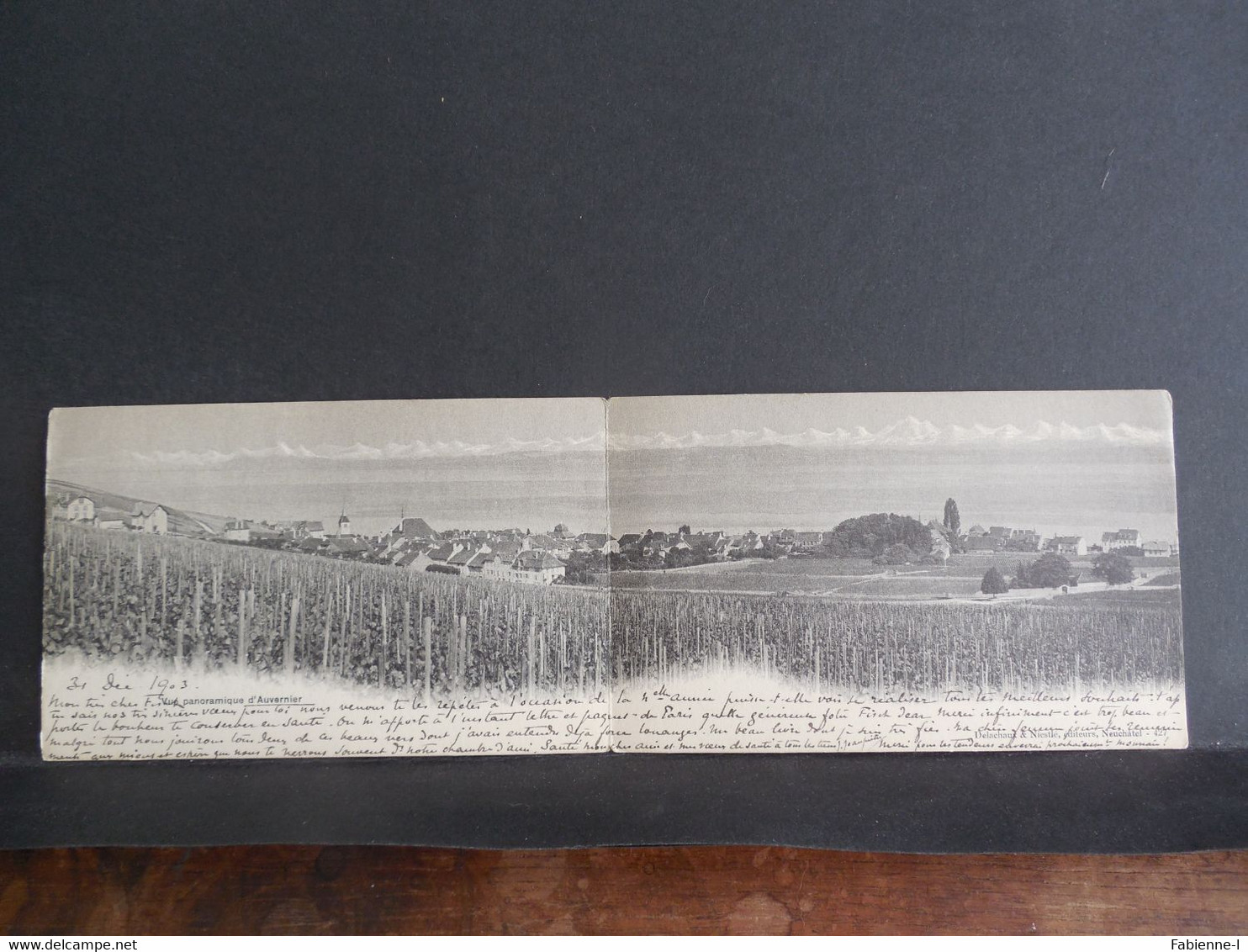 CPA - Carte Double - Vue Panoramique D'Auvernier - Auvernier