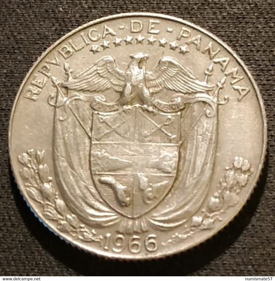 PANAMA - ¼ - 1/4 BALBOA 1966 - Vasco Núñez De Balboa - KM 11.2a - Panama